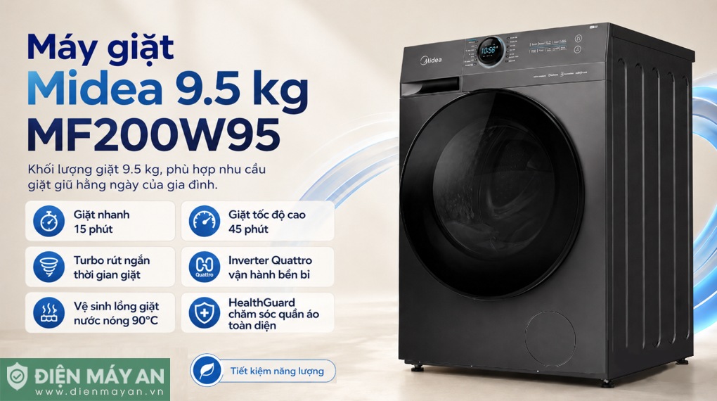 Máy giặt Midea Inverter 9.5 Kg MF200W95

